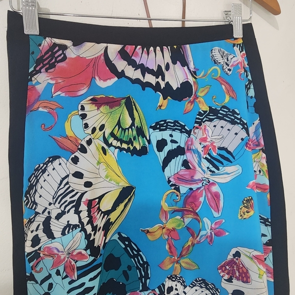 Blue Butterfly Print Sheee Overlay Skirt - Picture 3 of 11